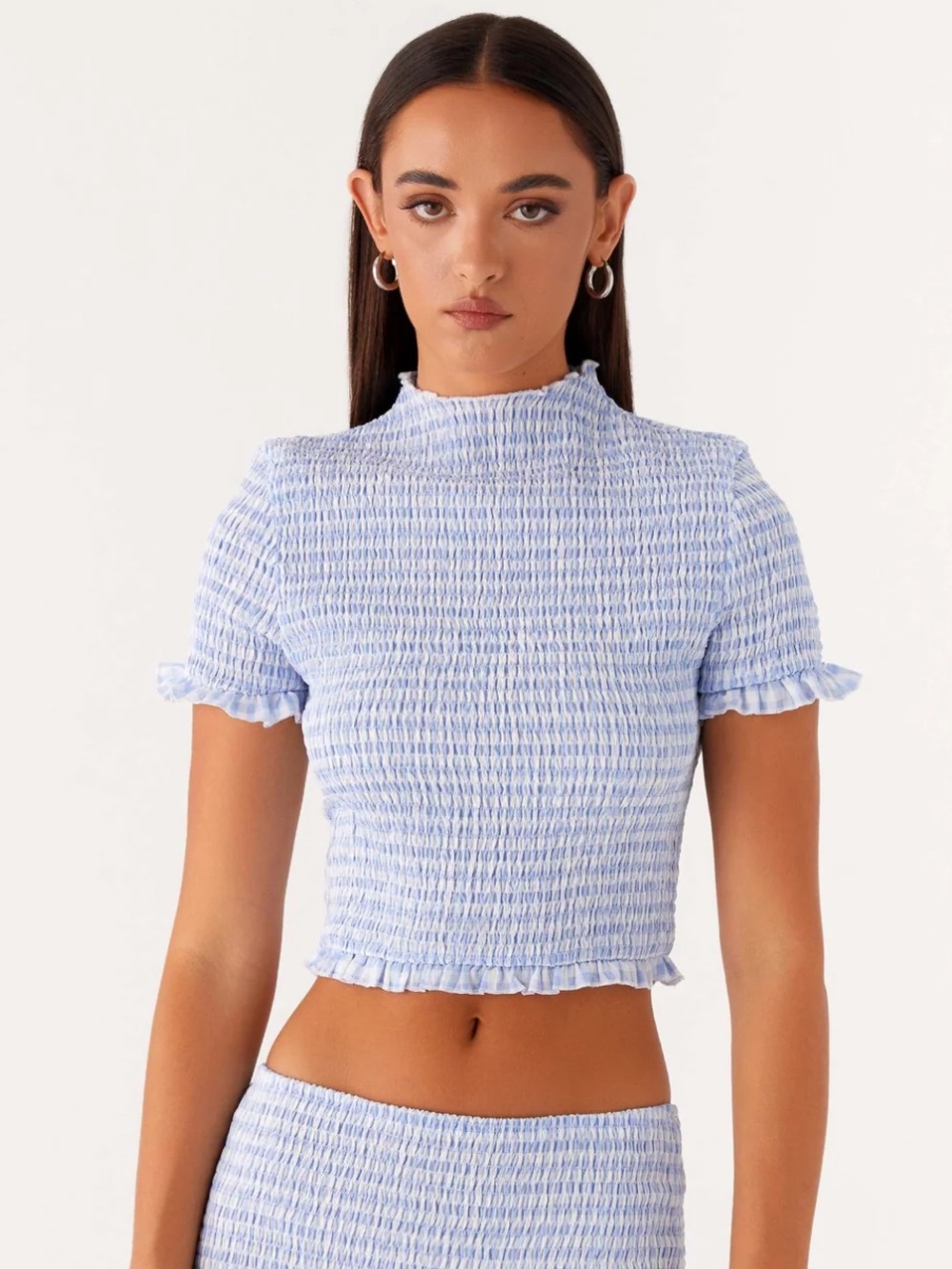 Peppermayo Baby Blue Gingham Coquette Picnic Core M/L Dollcore Costal Cowgirl